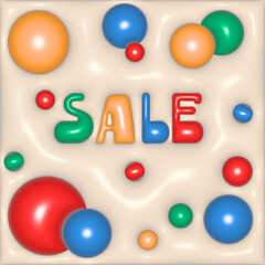 label sale 3d colorful 