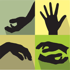 hands in silhouette