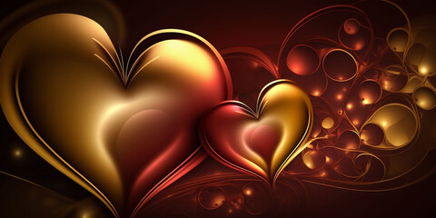 Schöne Grußkarte mit Herz Design Hintergrundmotiv für Muttertag und Valentinstag für verliebte Paare, ai generativ,