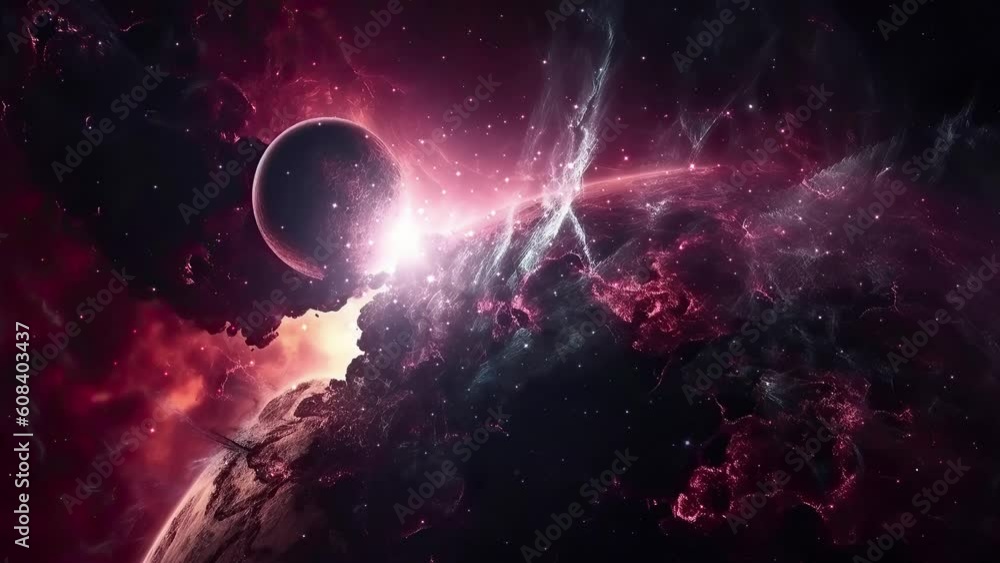 Wall mural galaxy and nebula. abstract space background. endless universe with stars and galaxies in outer spac