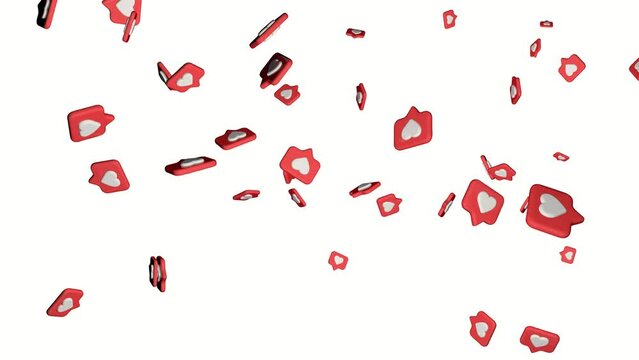 Social media red heart counter, shows likes over time on a white background Ukraine, Dnipro, May 31, 2023