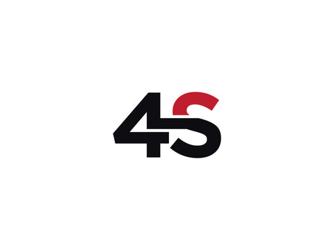 4S Letter Logo Designs, Alphabet 4s Number Logo Monogram 