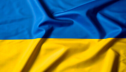 Flag of Ukraine with folds