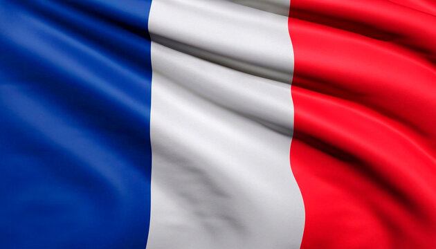 France flag with folds