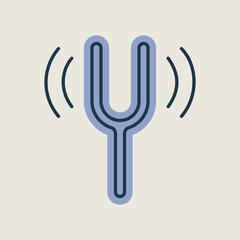 Tuning fork vector flat isolated icon