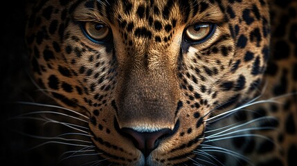 Fototapeta na wymiar a close up of a leopard's face with blue eyes. generative ai