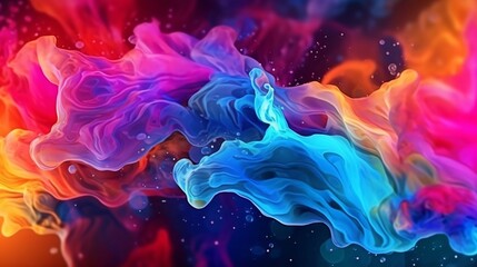 modern and abstract multicolor music background with fluid structure, generative ai