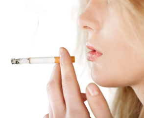 A woman breaking a cigarette, Stop smoking concept