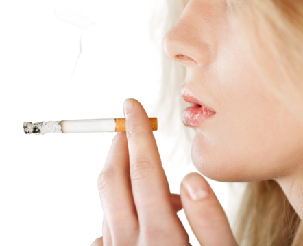 A woman breaking a cigarette, Stop smoking concept