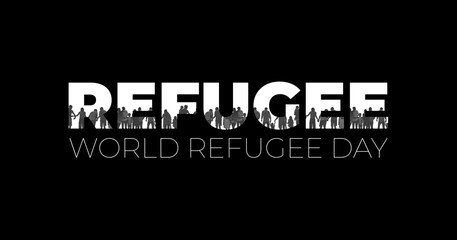World Refugee Day, international help. June 20. Poster, card, banner design