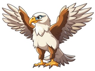 Falcon in Cartoon Style on white background - generative AI