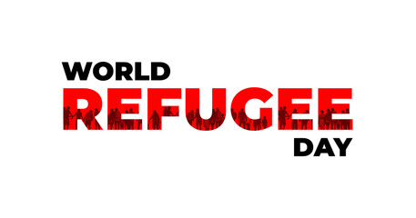 World Refugee Day, international help. June 20. Poster, card, banner design