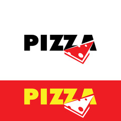 Pizza food restaurant logo design vector template  