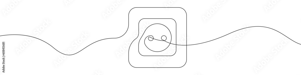 Poster home outlet icon line continuous drawing vector. one line rosette icon vector background. home outle