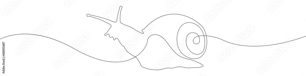 Poster snail icon line continuous drawing vector. one line snail icon vector background. snail icon. contin