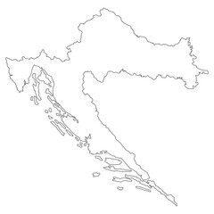 Croatia map background with states. Croatia map isolated on white background. Vector illustration Europe