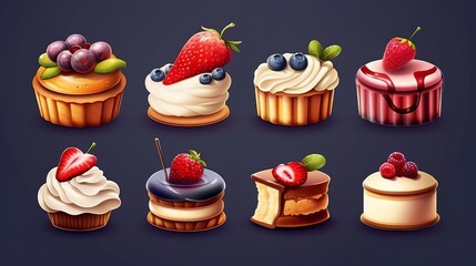 A variety of cakes and desserts. Generative ai