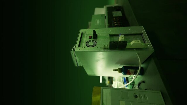 vertical format of vintage shot of obsolete technology