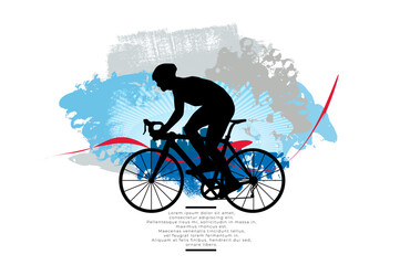 Sport background with active young person for internet banners, social media banners, headers of websites, vector illustration 