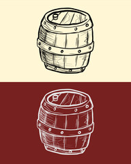 wooden water tower hand drawn