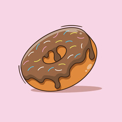 Cartoon of chocolate donuts vector illustrations icon with isolated layers