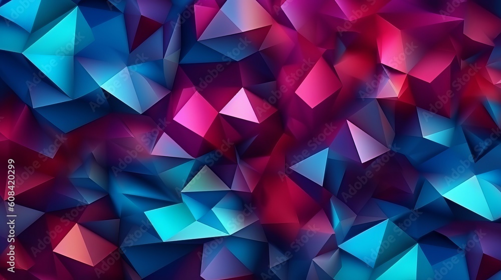 Poster colorful triangular abstract background. generative ai