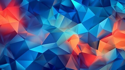 An abstract background with blue and red triangles. Generative ai