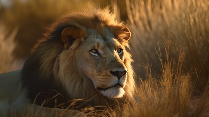 Obraz premium The King's Slumber in the Savannah