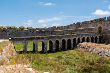 Fototapeta premium Methoni castle on a beautiful spring day, Messinia, Greece