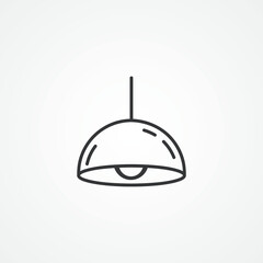 chandelier with one bulb line icon. lamp one line outline icon.