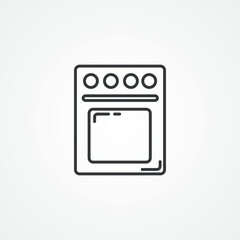 Burner stove line icon. Gas cooker. Pot fire outline icon,