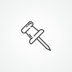push pin line icon. push pin outline icon