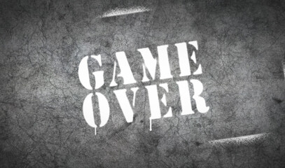 Fototapeta premium Game over sign spray painted on the concrete wall