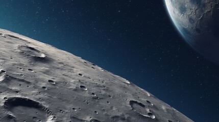 Obraz na płótnie Canvas The moon as viewed from space. Generative ai