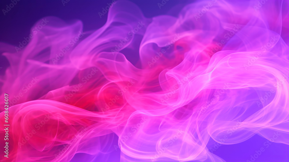Poster abstract multicolored smoke from the incense sticks on a black background generative ai