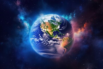 Fototapeta premium Global warming concept, Earth in flames with smoke.