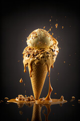 champions ice cream in gold Generative AI