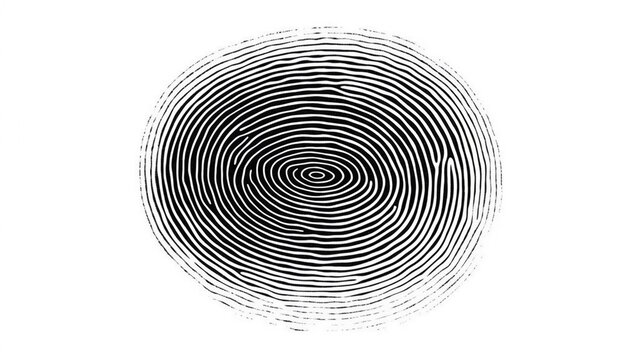 black fingerprint on a white background, generated by AI