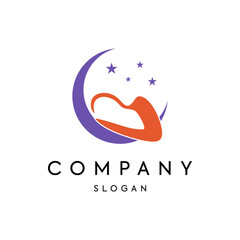 Obraz premium Sleep sweet dream stars moon night logo design vector template 