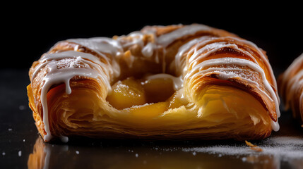 an Danish pastry with blur background