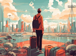 Travel illustration - made with Generative AI tools