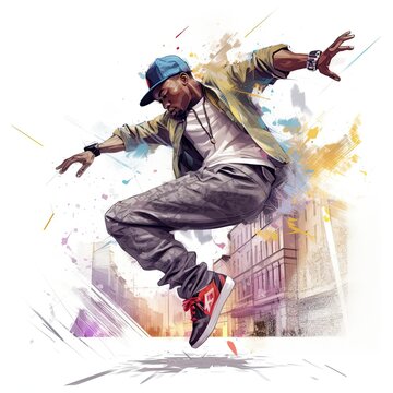 Street dance sports illustration - made with Generative AI tools