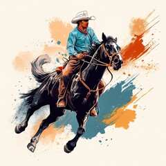 Rodeo sports illustration - made with Generative AI tools