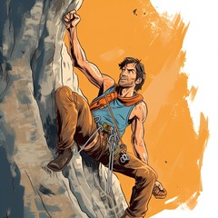 Rock climbing illustration - made with Generative AI tools