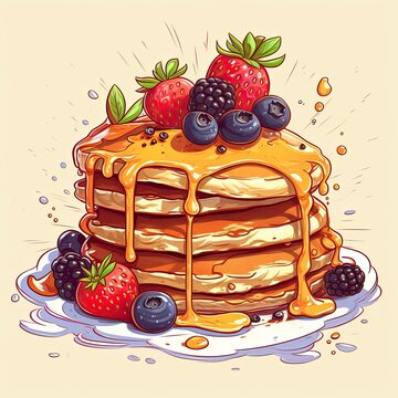 recommend clip art: Pancakes illustration - made with Generative AI tools