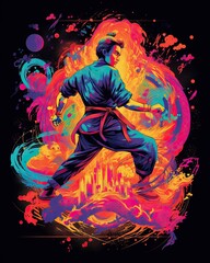 Karate illustration - made with Generative AI tools