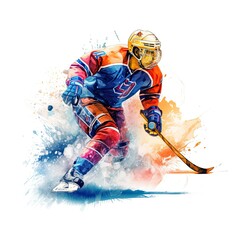 Fototapeta na wymiar ice hockey sports illustration - made with Generative AI tools