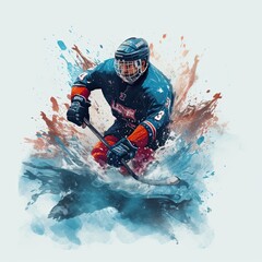 Ice hockey sports illustration - made with Generative AI tools