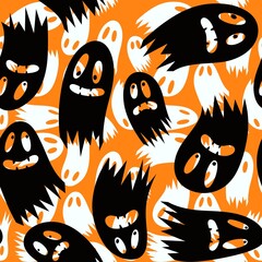 Halloween ghost seamless pattern for wrapping paper and linens and fabrics and kids clothes print