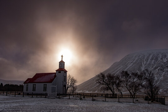 Bolstadharhlidh church in Svartardalur valley, Hunavatnshrepp, Iceland